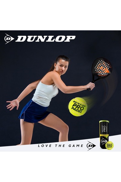 DUNLOP Pro Padel Balls 3-Pack – High Bounce, Durable Felt, Tournament Grade Performance