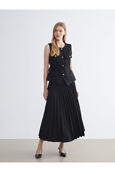 LC Waikiki Sparkling Choices from Shining Store |   Elastic Waist Chiffon Pleated Skirt