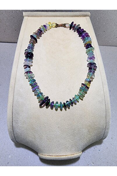 TMD AKSESUAR قلادة من حجر الفلوريت الطبيعي