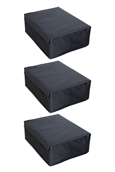 FORSACE 3 Multi-Purpose Laundry Storage Organizing Boxes Etc. Under-Bed Storage Box 50X40X19 cm Anthracite