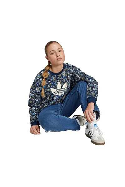 adidas Çocuk Mavi Sweatshirt CREW JX6316