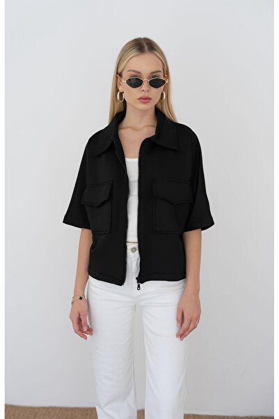 Noa Noa Zippered Jacket with Flap Pocket Detail