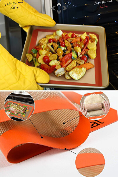 LİGROUND Fireproof Non-Stick Silicone Oven Mat 30X40Cm Reusable Baking Dough ...