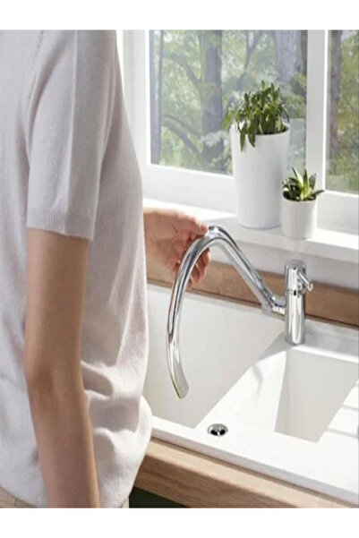 Topsan cam önü fonksiyonel spralli evye bataryası