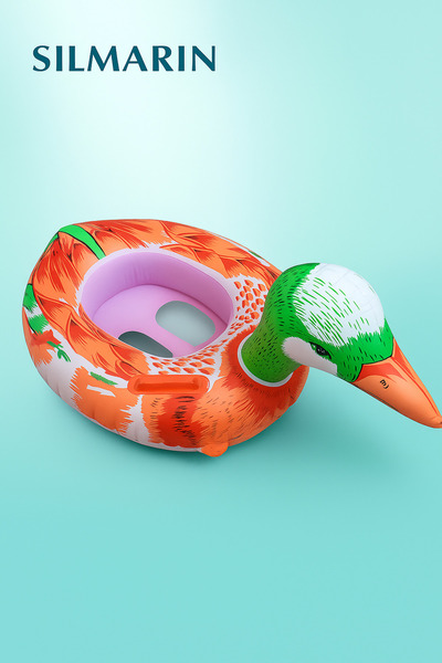 Silmaril Babyboat 0-6 Years 75 cm Can Sit with Handle Duck Figure Children's (Baby) Ring Summer Sea Pool