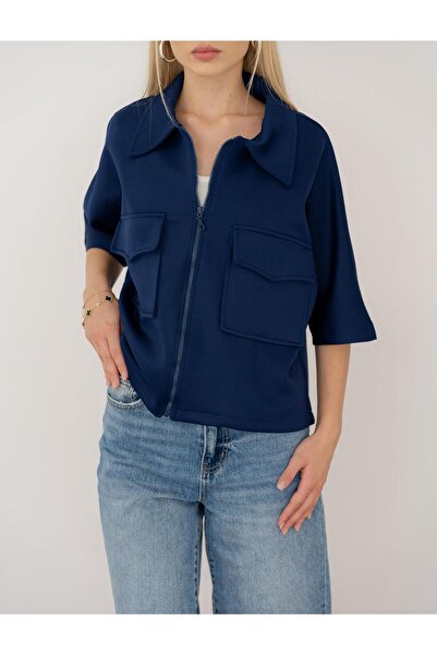Noa Noa Zippered Jacket with Flap Pocket Detail