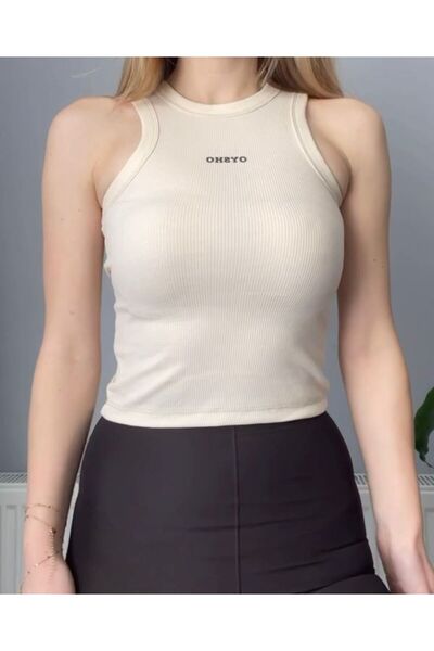 rose tml giyim Women's Halter Neck Printed Basic T-Shirt