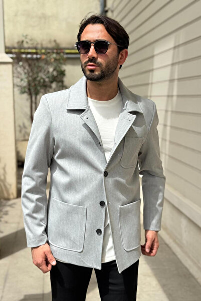 thesunfyre Men's Unlined Buttoned Flap Pocket Sporty and Classic Relaxed Fit Cut Blazer Jacket