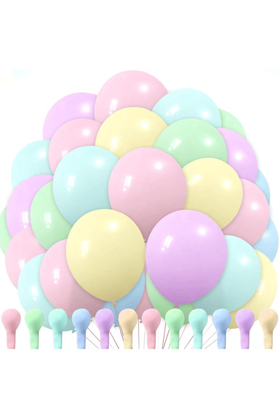 Baloncu Dükkanı 100 adet Makaron Karışık soft renklerde Kaliteli balon