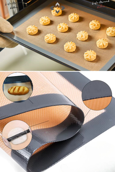 LİGROUND حصيرة فرن من السيليكون مقاومة للحريق وغير لاصقة مقاس 30×40 سم، قابلة...