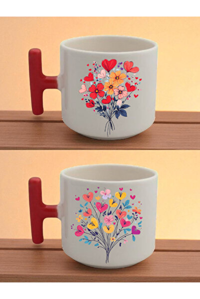 lili hediyelik كوب لاتيه مطبوع عليه باقة زهور - منتجات صندوق الهدايا، أدوات ص...