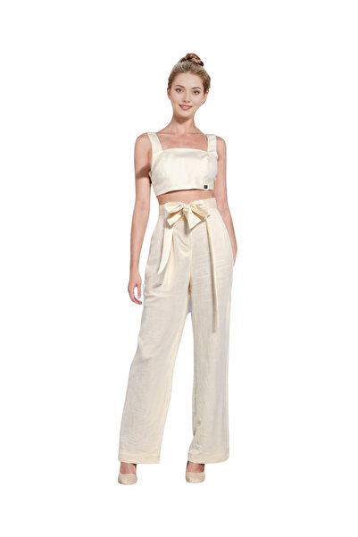AWESOME STYLE GIFTS Solenne Linen Pants - CREAM