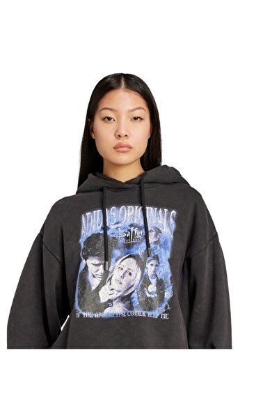 adidas Γυναικείο μαύρο φούτερ BUFFY HOODIE JW0155