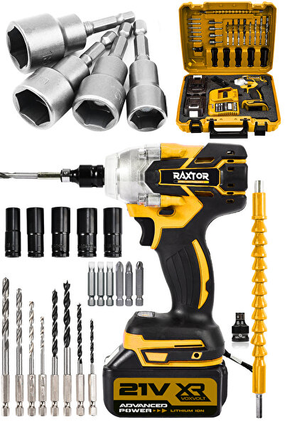 RAXTOR 450 Nm 36 Volt 5 Ah Şarjlı Torklu Somun Sıkma Bijon Sökme Kömürsüz Matkap