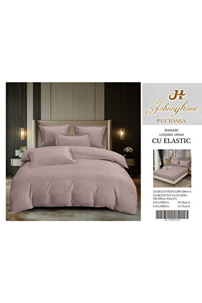 FIONNA.RO Lenjerie Din Damasc Satinat Cu Elastic 6 Piese - Mov Lavanda