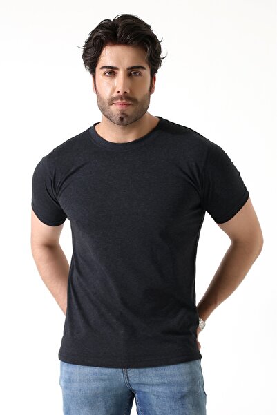 Piano Luce Men's 5-Pack T-Shirt – Short Sleeve Crew Neck Regular Fit – Anthracite