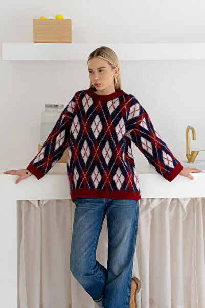 Noa Noa Women's Oversize Sardon Mohair Sweater – Soft Textured & Patterned