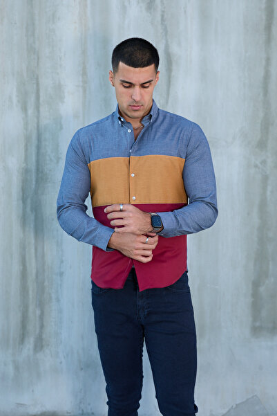 jack carisma Partial Cotton Lycra Slim Fit Men's Shirt