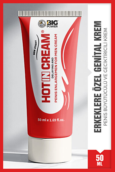 BİG POWER Hot In Cream For Men Penis Geliştiricili ve Geciktiricili Genital Bakım Kremi