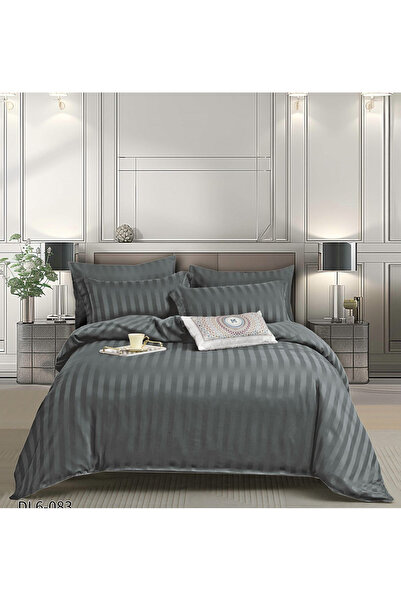 FIONNA.RO Satin Damask Underwear With Elastic 6 Pieces - Dark Grey