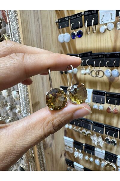 hayaltasari Sentetik Zultanit Taşlı Tasarımlı Gümüş Küpe 925 Ayar