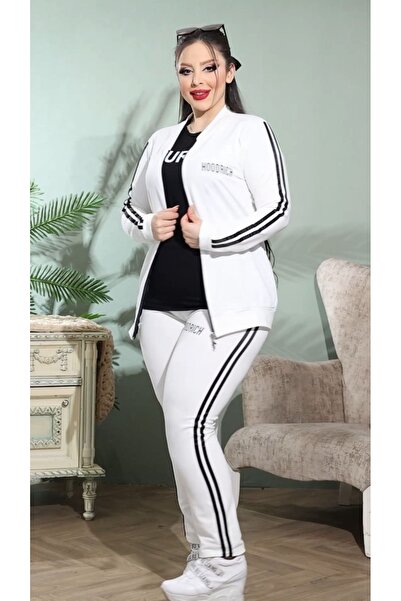 Kaptins White Women's Tracksuit & Sportswear Set