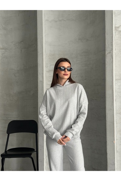 Rabi Shine Women's Cotton Hooded Double Set