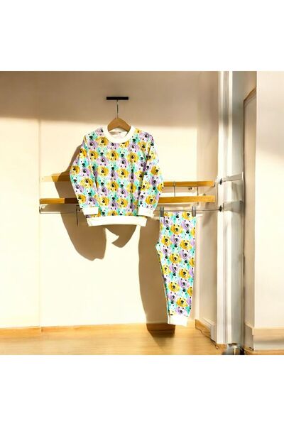 MISHEL CO. Desenli Pijama Takımı Kız-Erkek Çocuk Mor