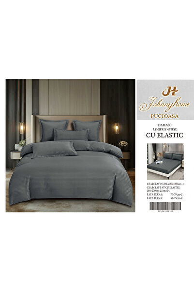 FIONNA.RO Satin Damask Underwear With Elastic 6 Pieces - Ash Grey