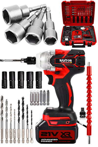 RAXTOR 450 Nm 36 Volt 5 Ah Şarjlı Torklu Somun Sıkma Bijon Sökme Kömürsüz Matkap