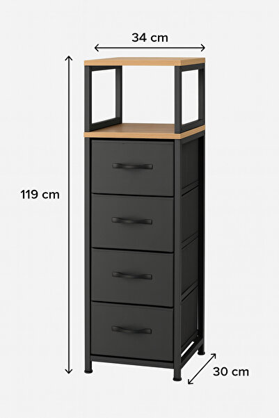 moniev 2 Raflı 4 Çekmeceli Şifonyer Deri Çekmeceli Şifonyer Yatak Odası Organizer Çok Amaçlı Düzenleyici