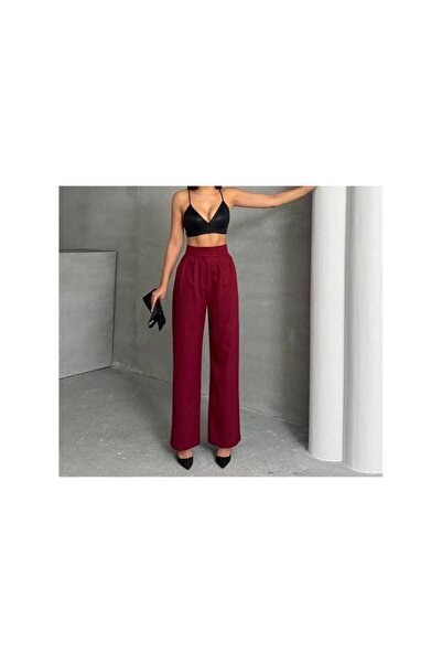 OYYOMODA PANTALON PALAZZO PLISAT CU CIRCUITUL DE TALIE ULTRA ÎNALTĂ