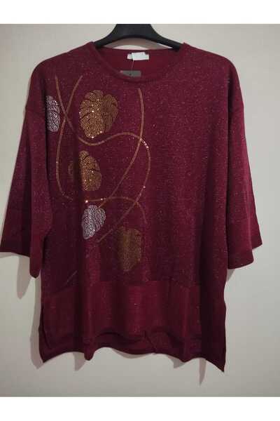 anne moda ankara Πλεκτά 1ης ποιότητας, λαμπερά, μανίκια τριών τετάρτων, άνετη εφαρμογή, βαμβακερό πουλόβερ