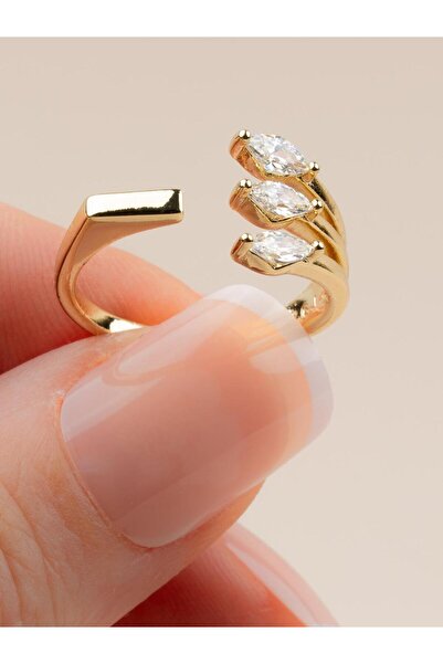 Portakal Esintisi خاتم شوبينغ قابل للتعديل مرصع بحجر الزركون من تريفيلا