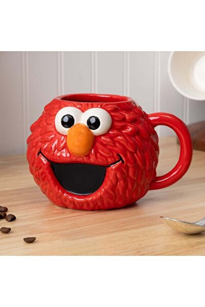 Bestech Susam Sokağı Elmo Kupa 3D Özel Tasarım Hediyelik 400ml