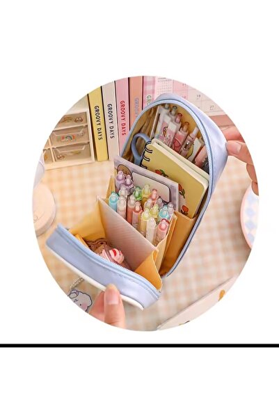 Meyra Accessories Sanrio Kawaii Transparent Cover Large Capacity Canvas Special Pencil Case Wallet Preschool Gift