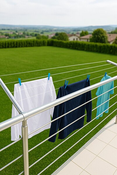 Primeaks Alüminyum Balkon Çamaşır Askısı - Küpeşte Çamaşır Askılığı