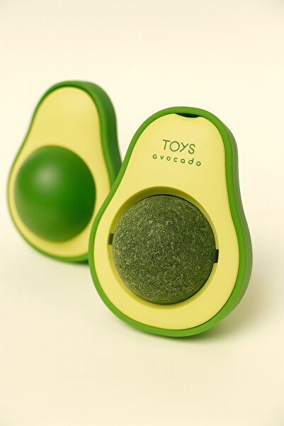 obrigado Cute Adhesive Cat Grass Avocado Catnip 360 Degree Rotating Catnip Toy Play Ball 1Pc