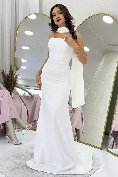 zks grup tekstil Λεπτομέρεια γιακά σάλι Στράπλες Βραδινό Φόρεμα Πούδρα, Baby Blue, Μαύρο, Κόκκινο, Ναυτικό Μπλε, Λευκό