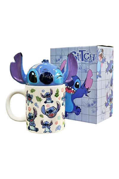Bestech Stitch Kapaklı Kupa Tasarım 3D Hediyelik