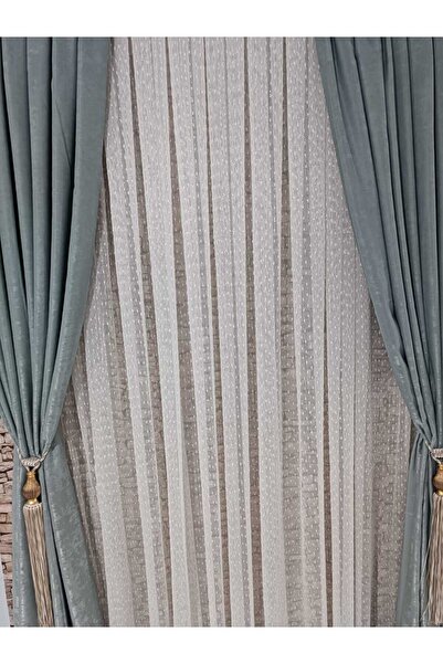 MİR TÜL PERDE KAR DESENLİ ALTIN SİMLİ 1/3 SIK PİLELİ YIKANABİLİR ÜTÜ İSTEMEZ