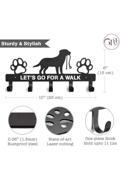 Generic DMounted Key and Dog Leash Holder, 5 Hooks Organizer for Home Decor, Easy Installatio