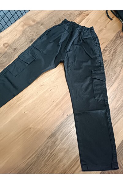 Blotch Girls Boys Unisex School Children's Trousers Gabardine Elastic Waist Side Pocket Trousers 4-5 Years Old Black