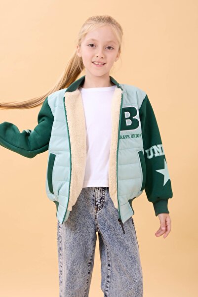 Perendi Детско яке с плюшена подплата и капитониран дизайн – синьо