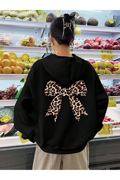 LAMASTRE سويت شيرت بقلنسوة من ليوبار كوريلا - ياقة دائرية كبيرة الحجم مطبوعة ...