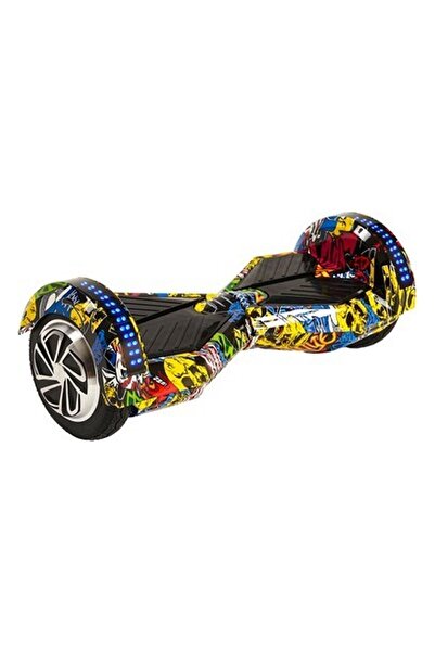 Smart Balance Elektrikli Kaykay Hoverboard 8.5 Inch Ledli Uzay Kasa Bluetoothlu Sarı Grafiti