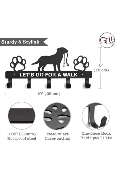 Generic DMounted Key and Dog Leash Holder, 5 Hooks Organizer for Home Decor, Easy Installatio