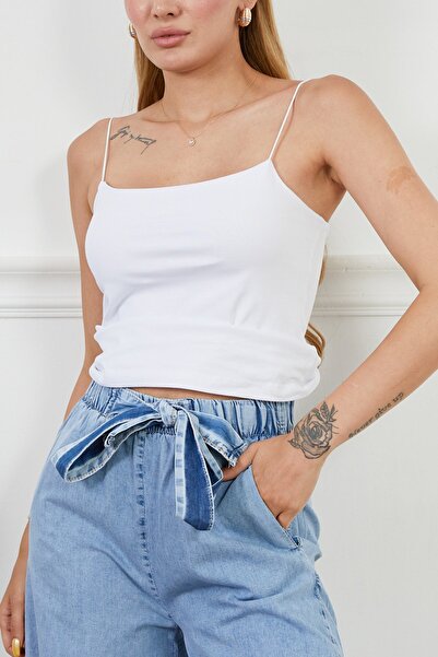 AYDINTOPTANAVM Lycra Crop with Rope Straps