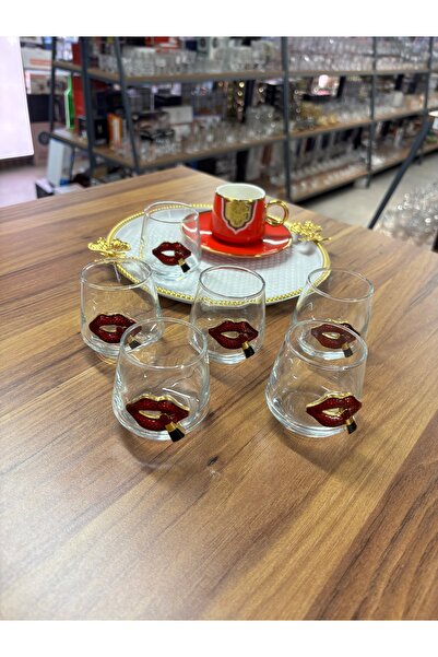 ARS HOME DEKOR Lav Lal Glassware Decorated Glass for 6 People, Suitable for Coffee, Water, Soda, and Liquor