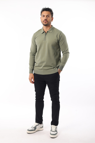 Rodrigo Men's Non-Pilling Standard Fit Half-Zip Polo Neck Knit Sweater